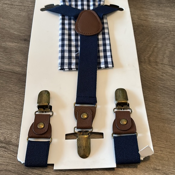 NWT Cat & Jack accessory set bow tie, suspenders and pocket square - Picture 3 of 6